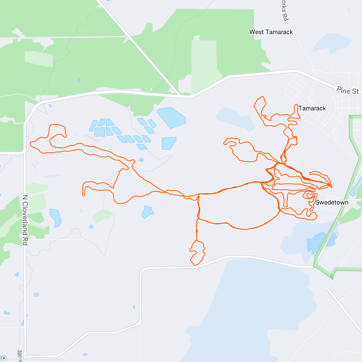 Map of the activity, Afternoon Nordic Ski