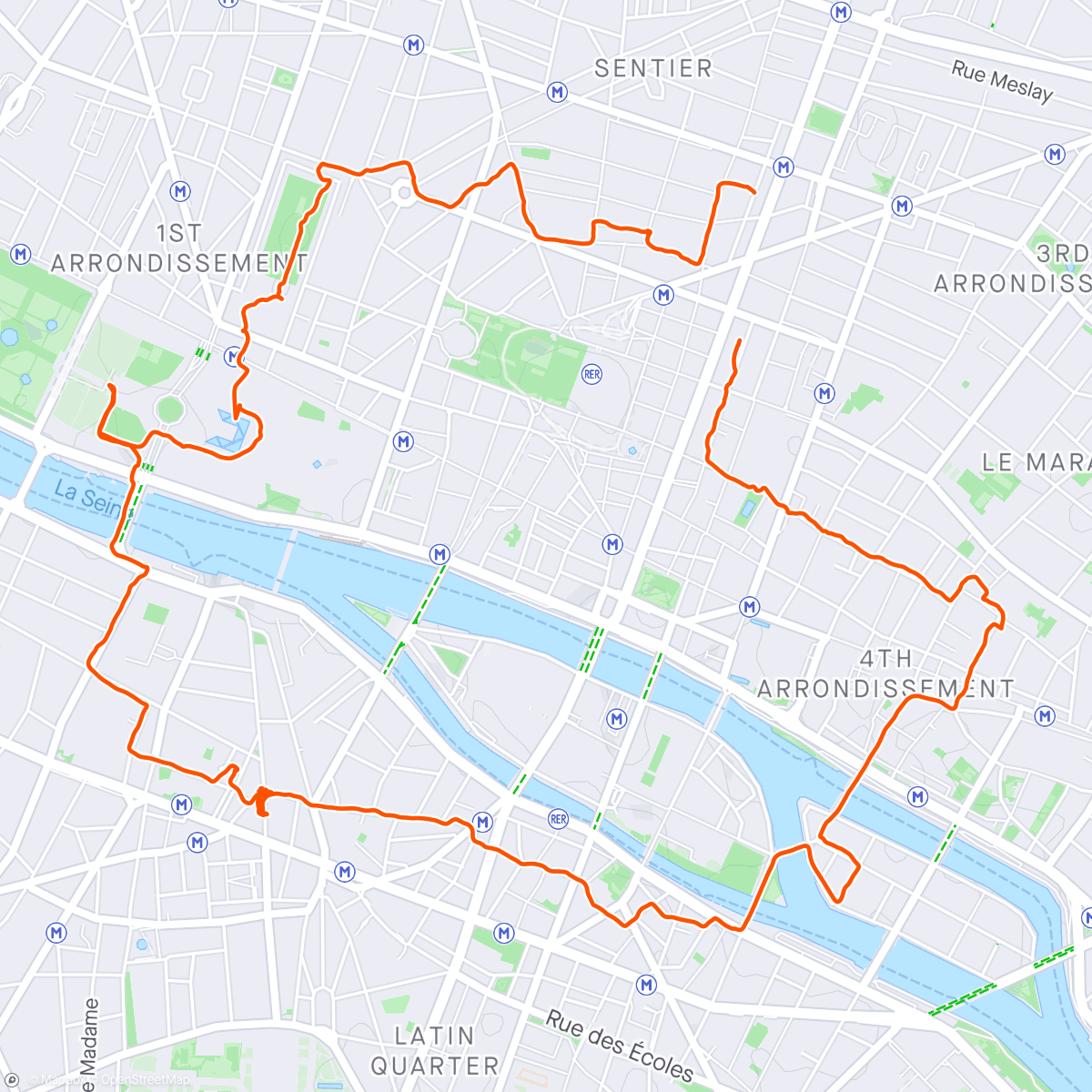 Mapa de la actividad (Paris by Bike)
