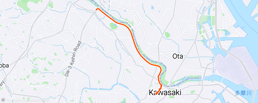 Map of the activity, jog 23k