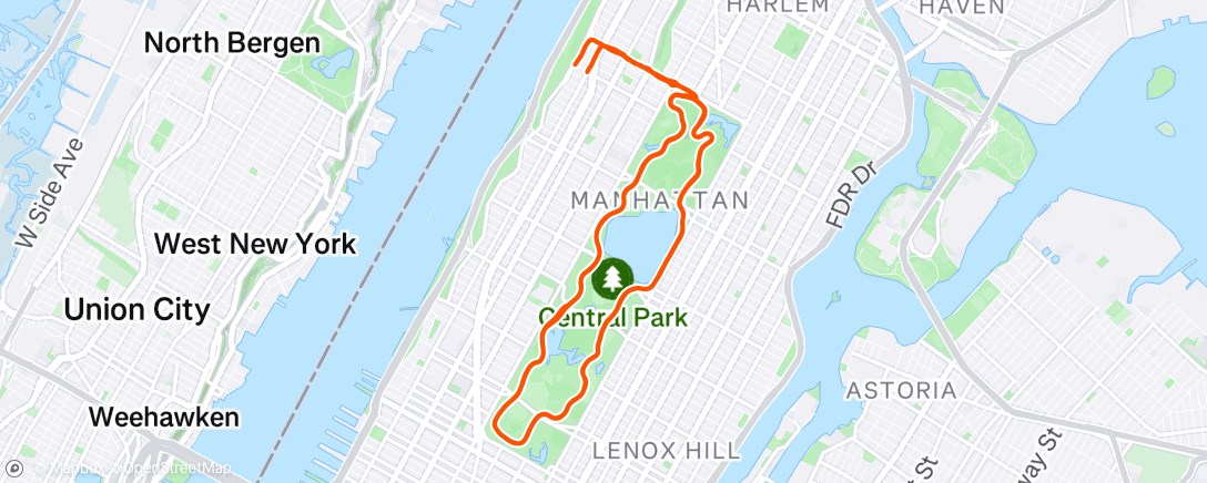 Map of the activity, Evening Ride