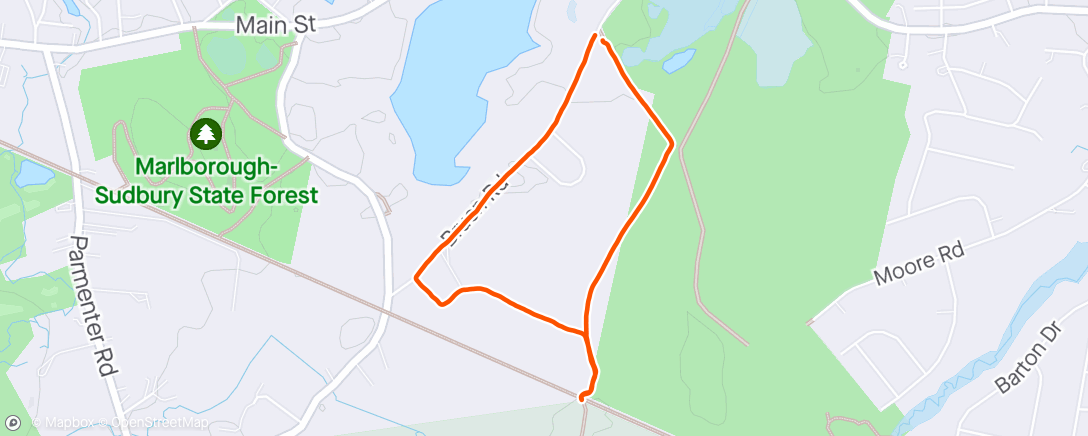 Map of the activity, Evening jog