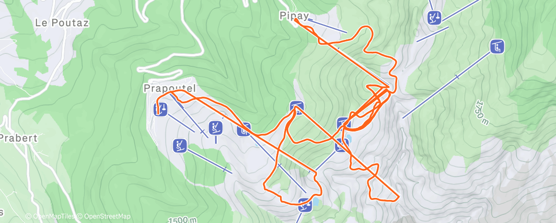 Mappa dell'attività Afternoon Snowboard