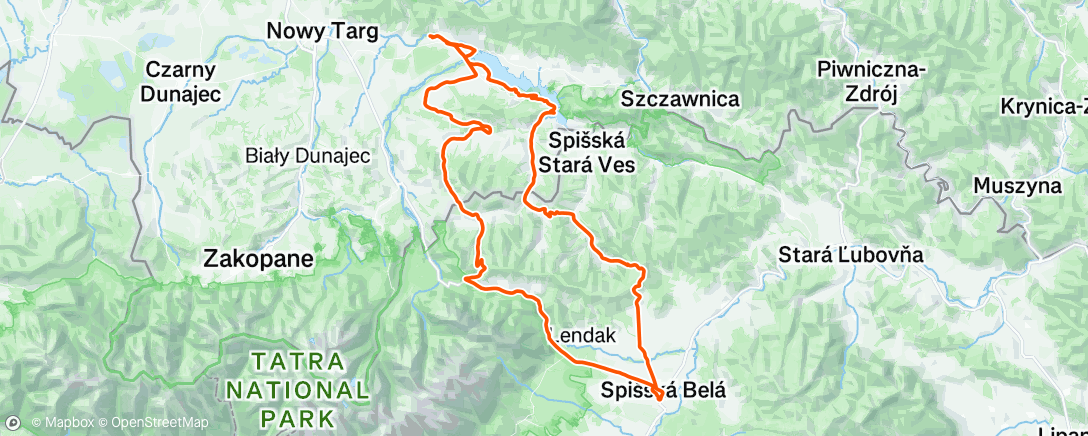 Map of the activity, Ustawka MJProTour Podhale i Spisz
