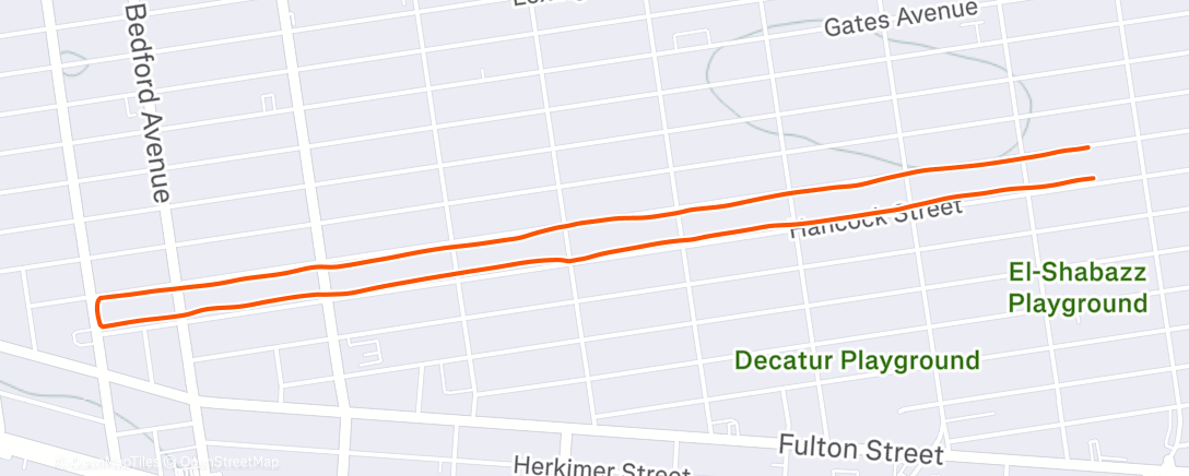 Map of the activity, Afternoon Run