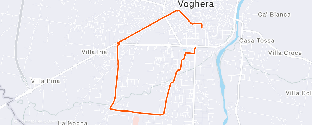 Map of the activity, Evening Run