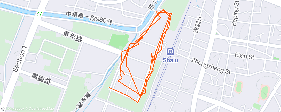 Map of the activity, 夜跑