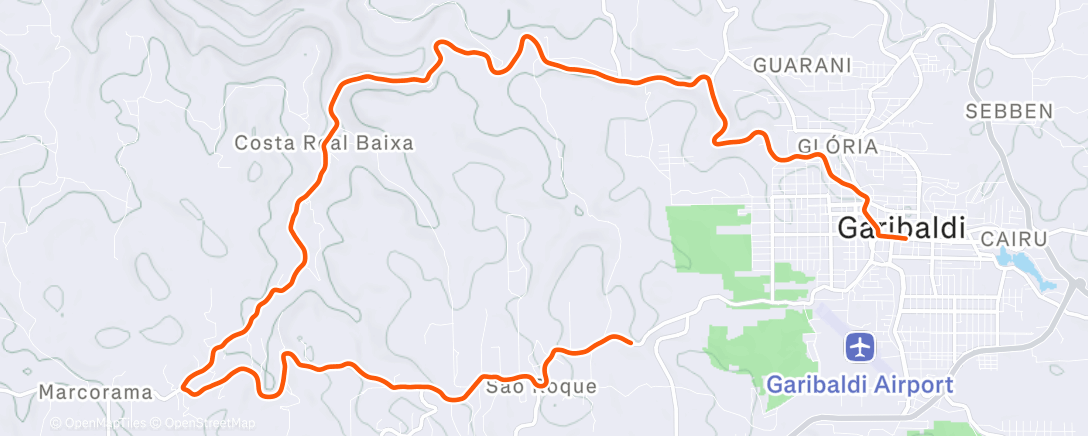Map of the activity, Lunch Ride