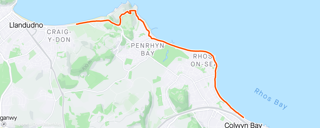 Map of the activity, Colwyn Bay to Llandudno via Little Orme