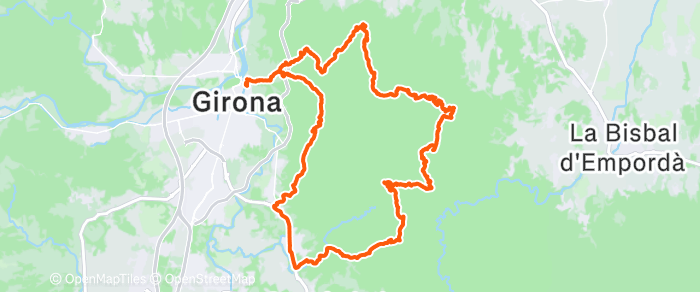 Route map of Cruïlles, Monells i Sant Sadurní de l'Heura Loop
