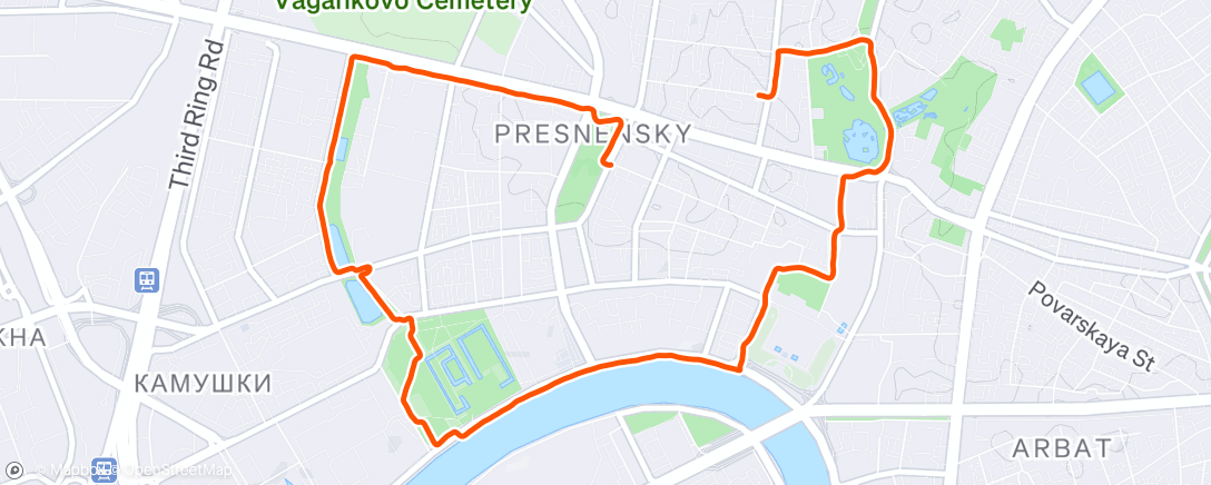 Map of the activity, Утренний забег