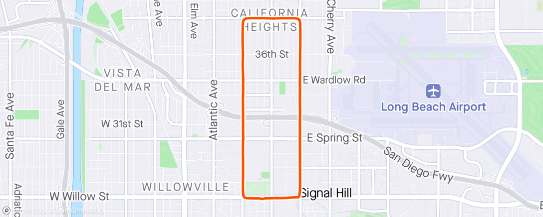 Карта физической активности (Downtown Runners LB at Ten Mile Brewing)