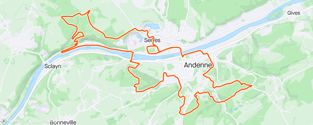 Map of the activity, Sortie vtt le matin