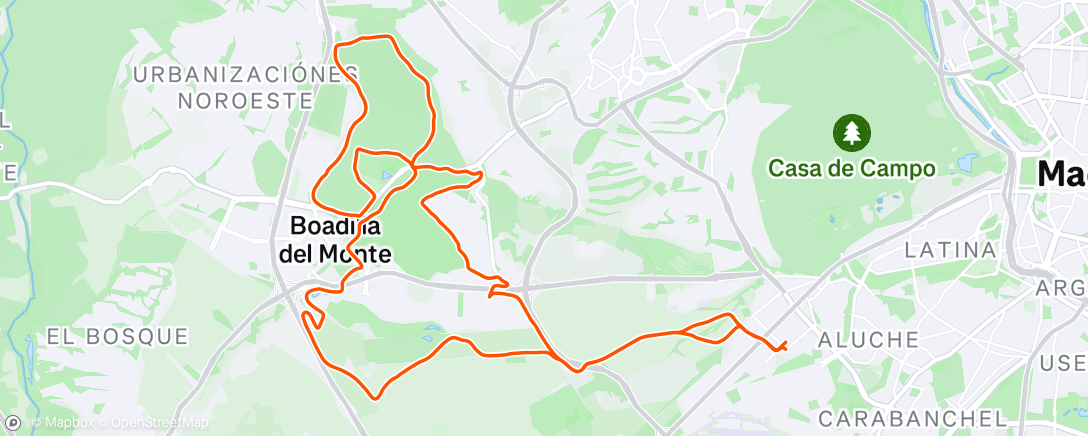 Map of the activity, Bicicleta por la mañana