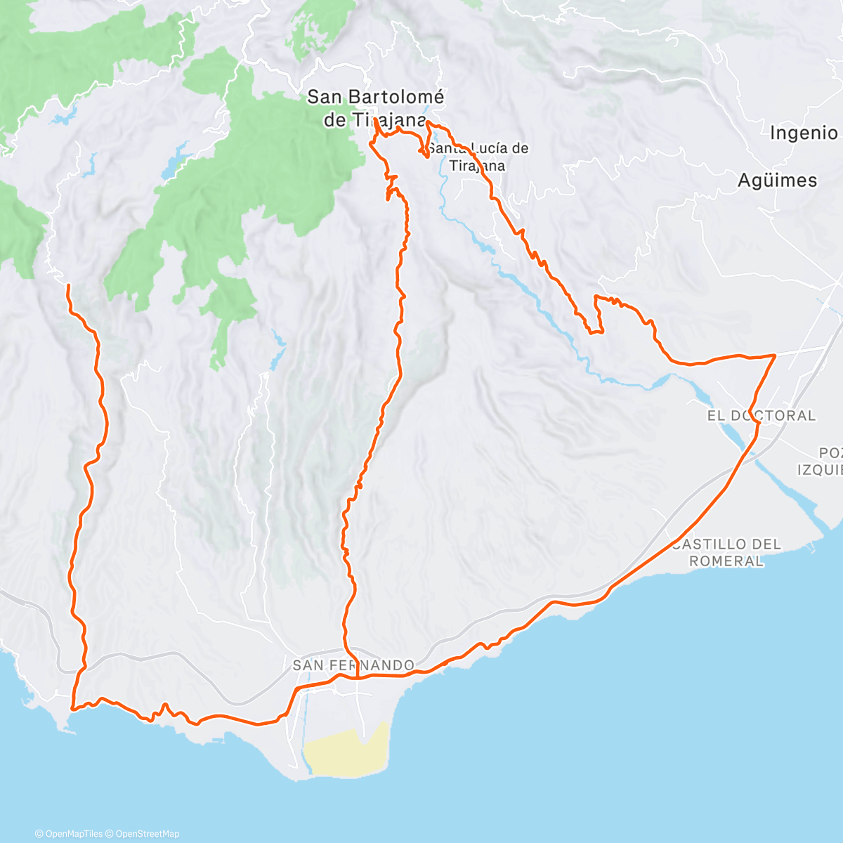 Map of the activity, Bicicleta por la mañana