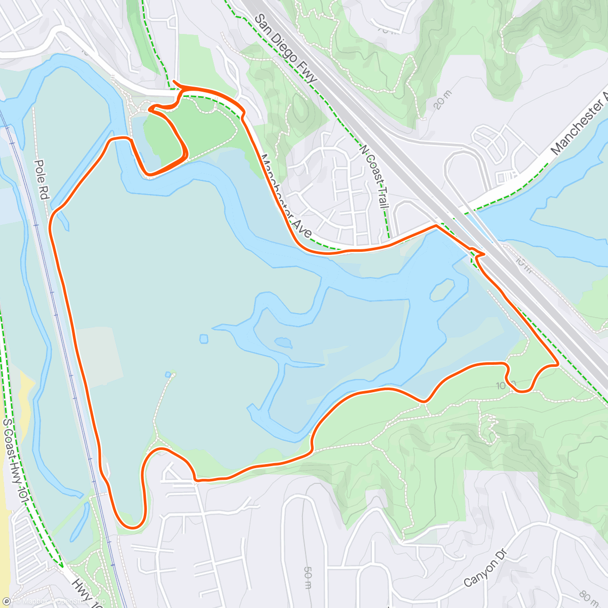 Map of the activity, Lagoon walk w Jon Otis & Ray