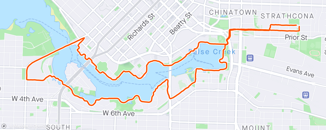 Map of the activity, Sunny run w/ the brother