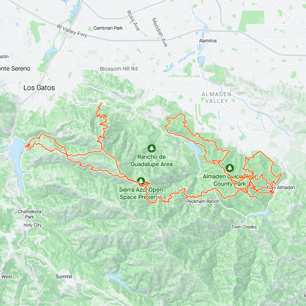 Map of the activity, Quicksilver 100k 8th OA