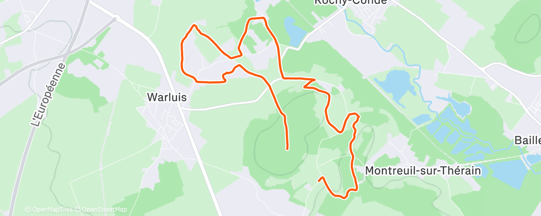 Map of the activity, Trail du dimanche matin ⛅️