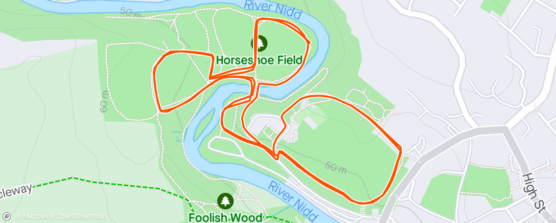 Map of the activity, Conyngham Hall parkrun