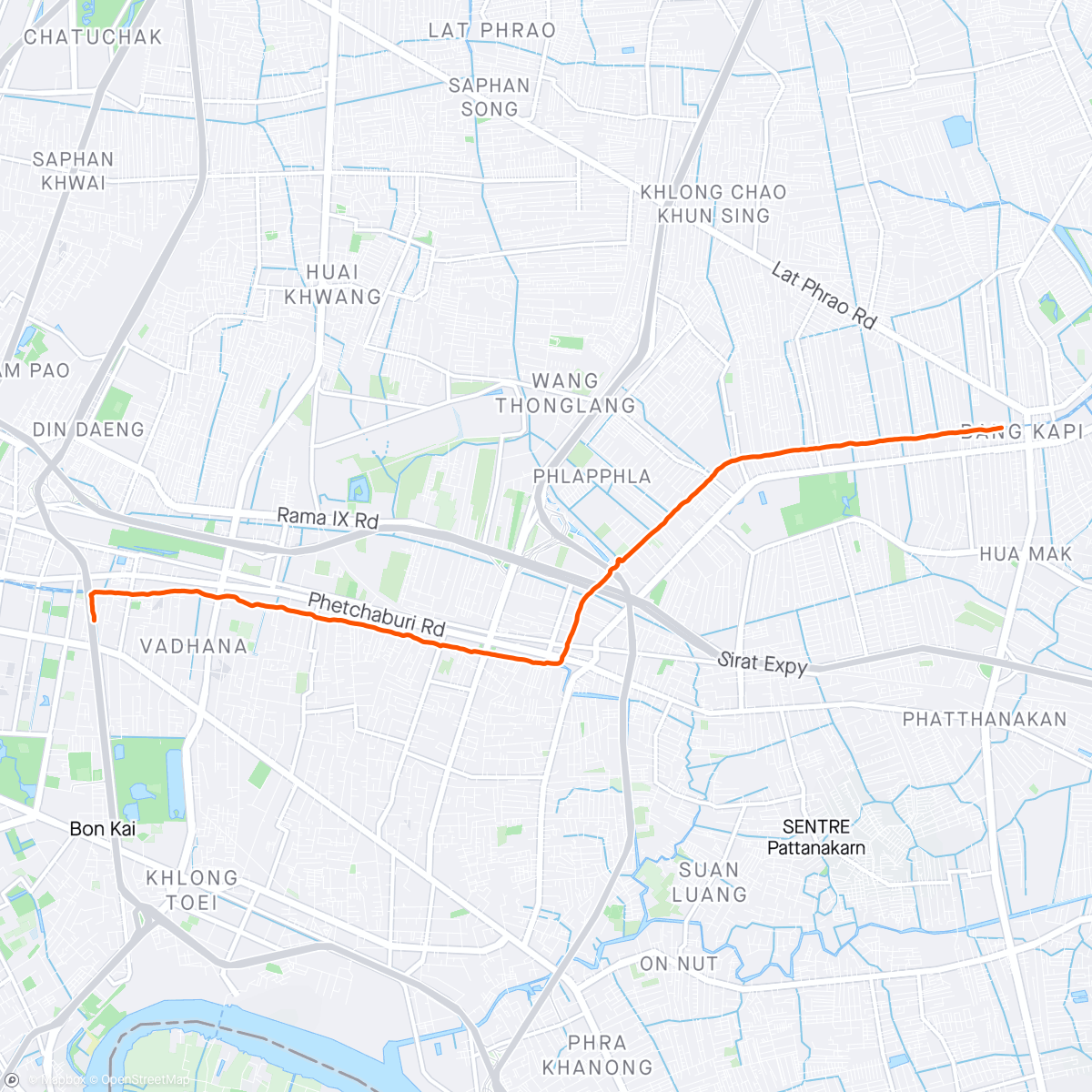 Map of the activity, Canal run 34 degrees 🥵