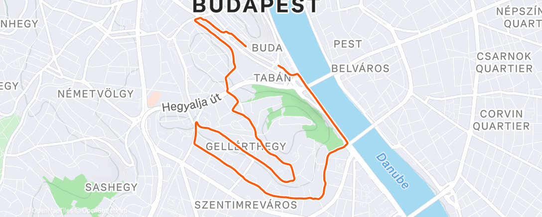 Map of the activity, Evening Run