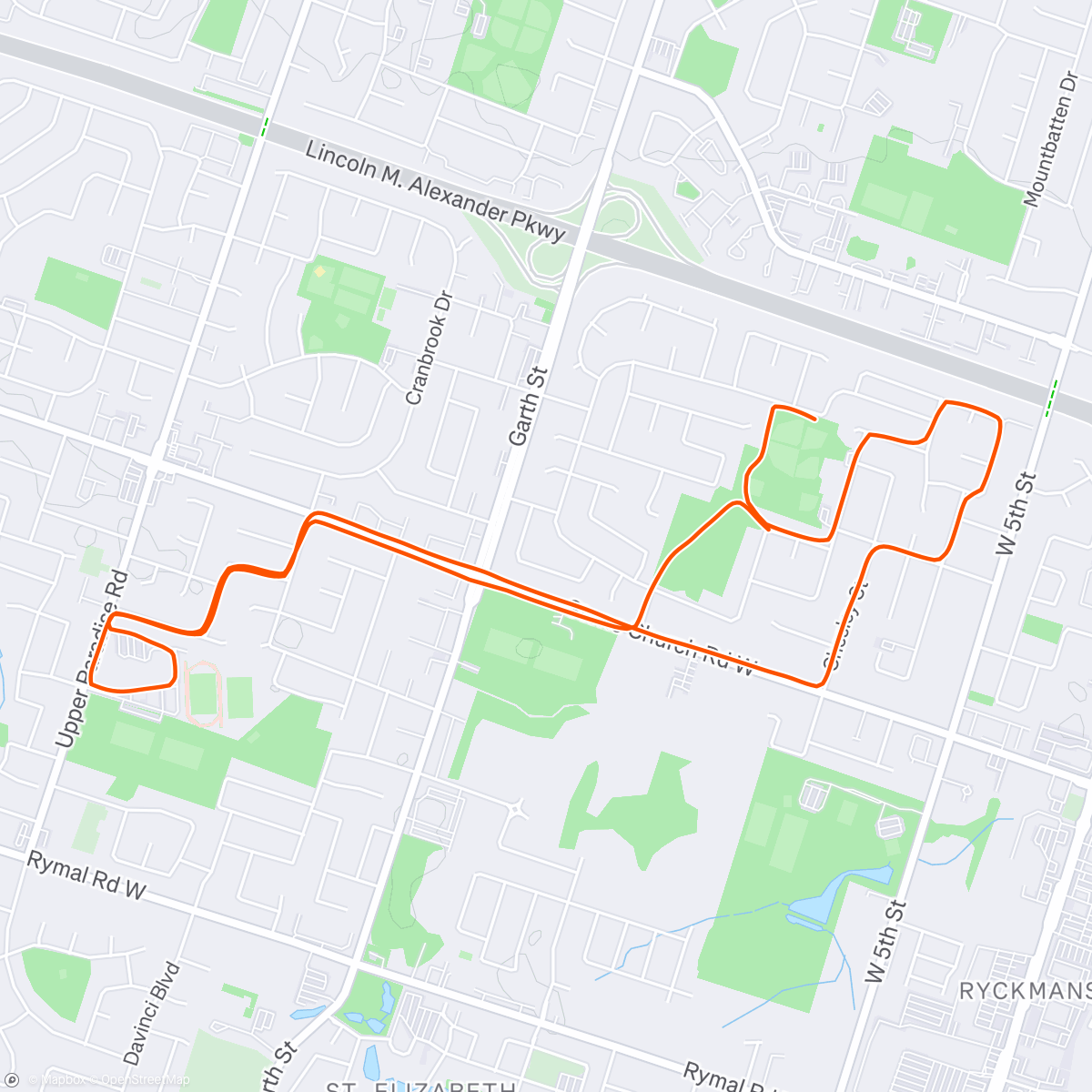 Map of the activity, Afternoon Run