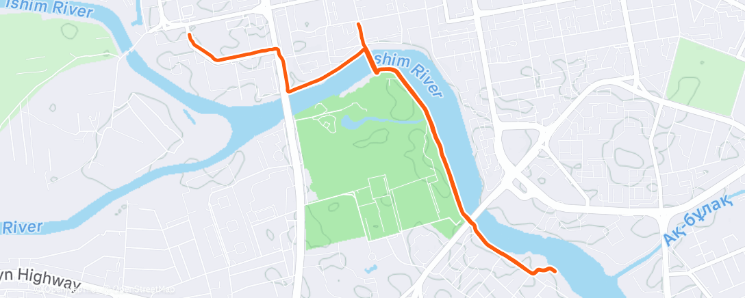 Map of the activity, Дневной забег