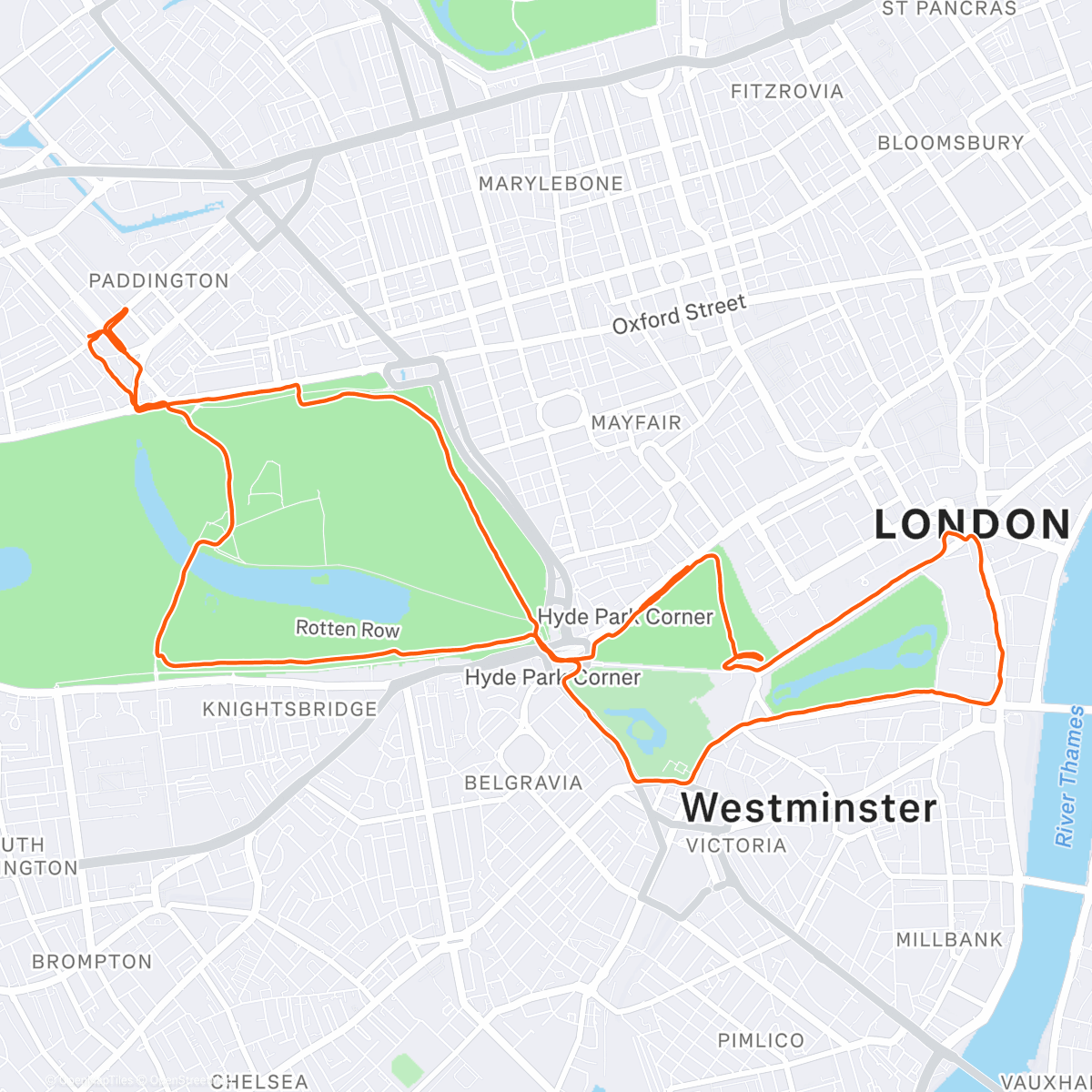 Map of the activity, Hyde Park | Green Park | London