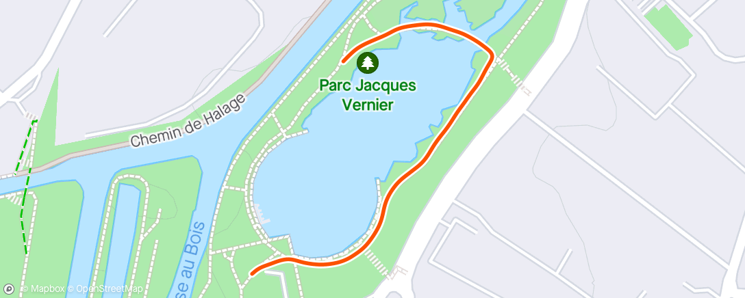 Map of the activity, Course à pied le midi récup