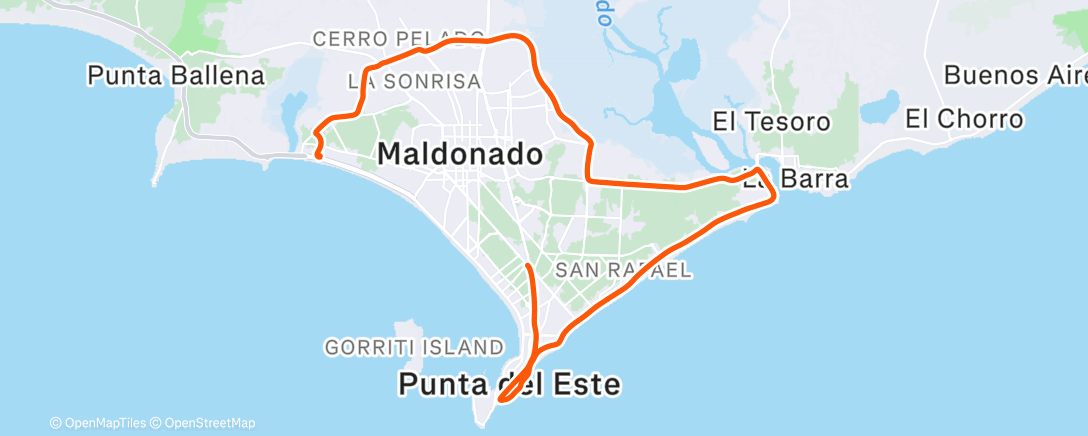 Map of the activity, Lunch Ride