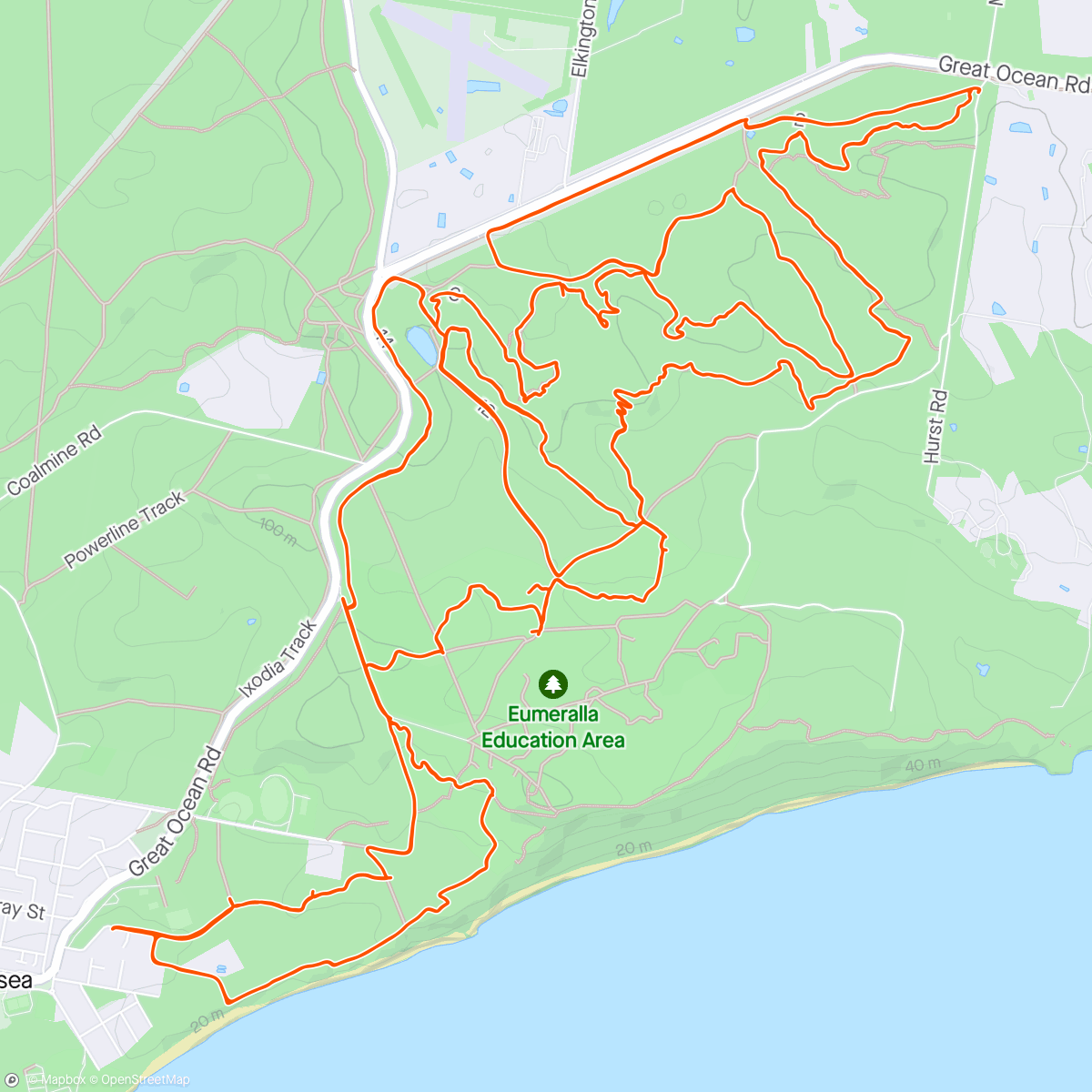 Map of the activity, MTB race recon