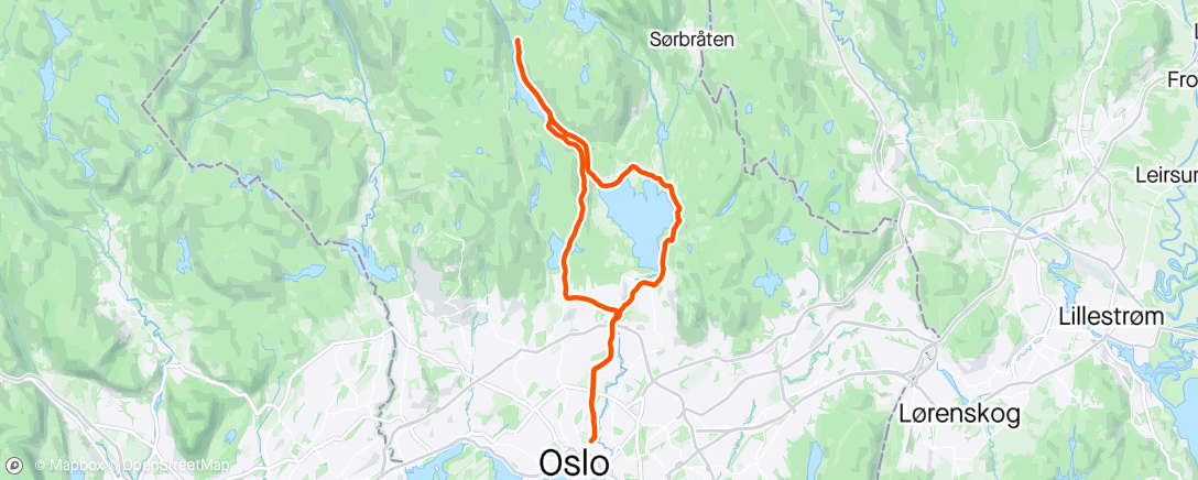 Map of the activity, Rundt vannet og nesten til Bjørnholt