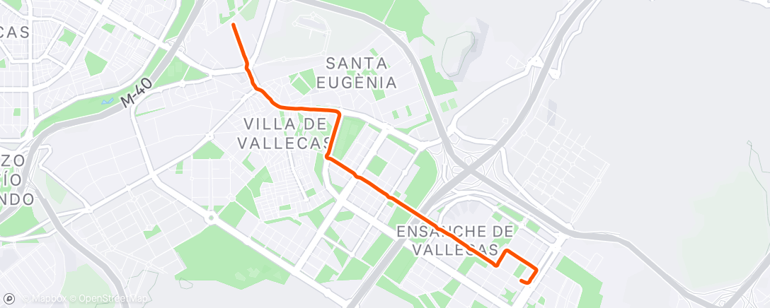 Map of the activity, Bicicleta por la tarde