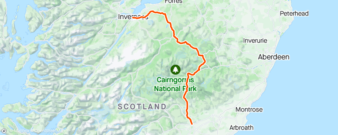 Map of the activity, LEJOG day 7.