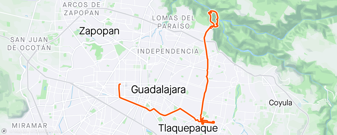 Map of the activity, Senderismo por la mañana