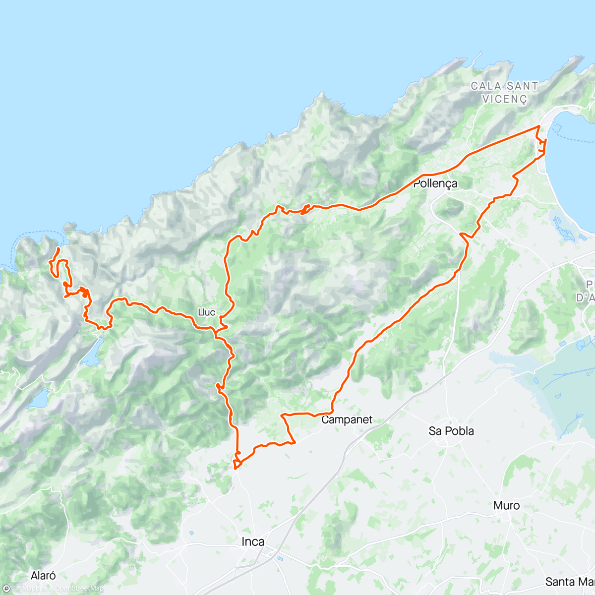 Map of the activity, Sa Calobra with Andy, Chris & Owen (and 😷 Stuart to the top of the climb). Great last day in the sun 🚴‍♀️🗻☀️😀