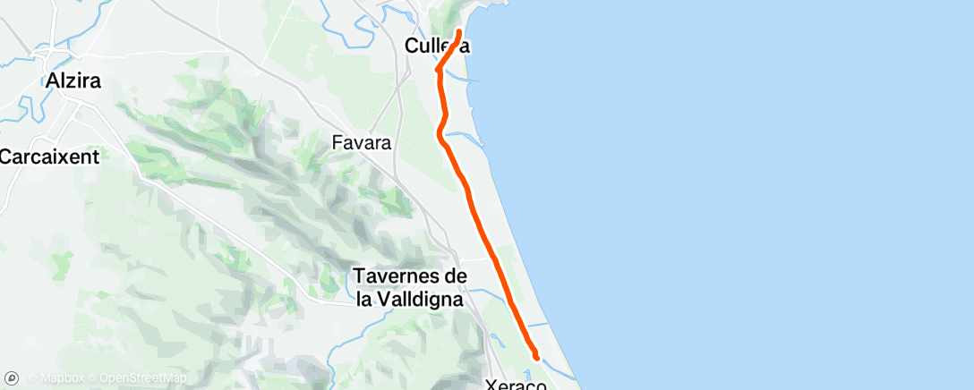 Map of the activity, Platja de Granda