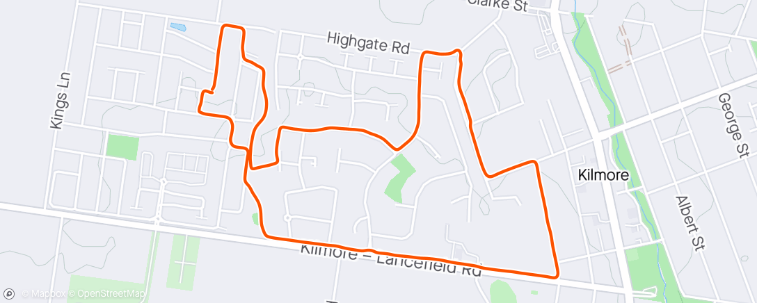 Map of the activity, Afternoon Run