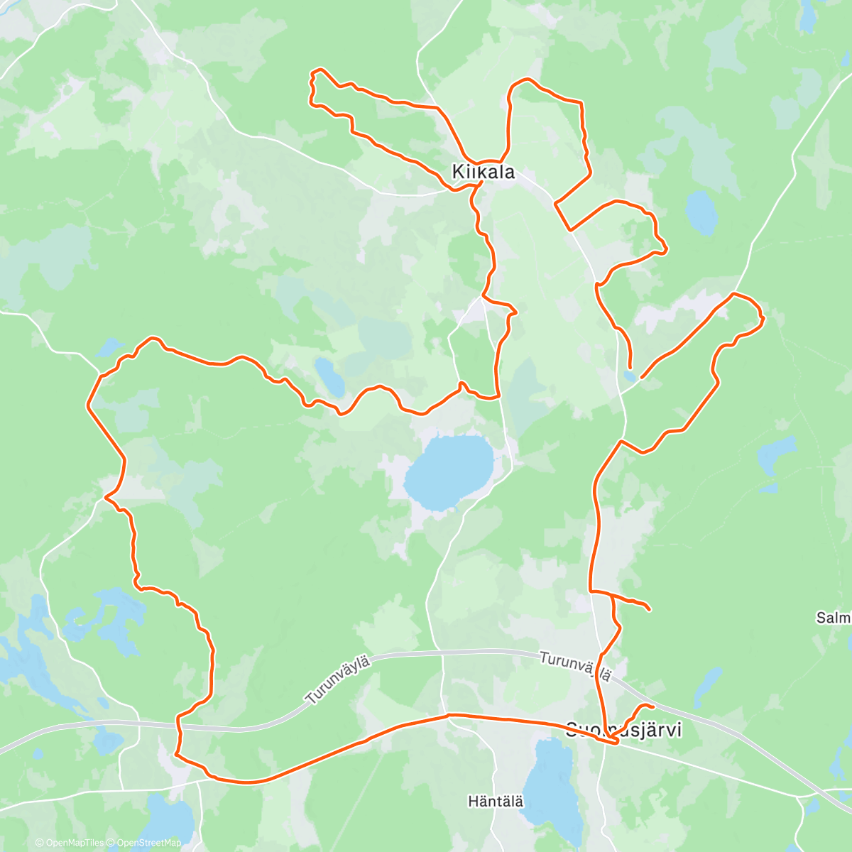 Map of the activity, Lunch Ride