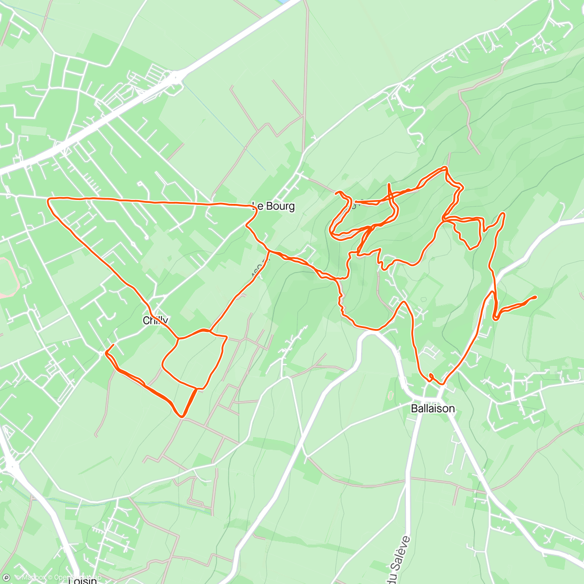 Map of the activity, Trail le matin / 5' + 10' + 15' en côtes