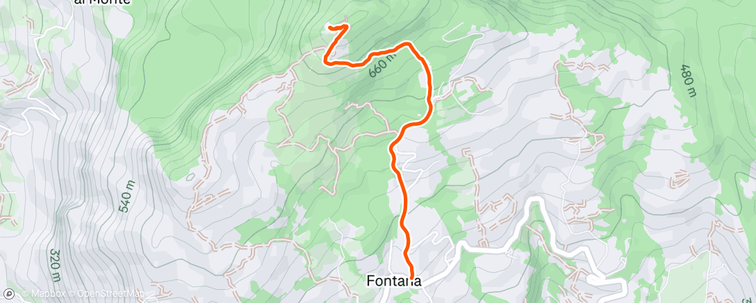 Map of the activity, Hike back down the mountain