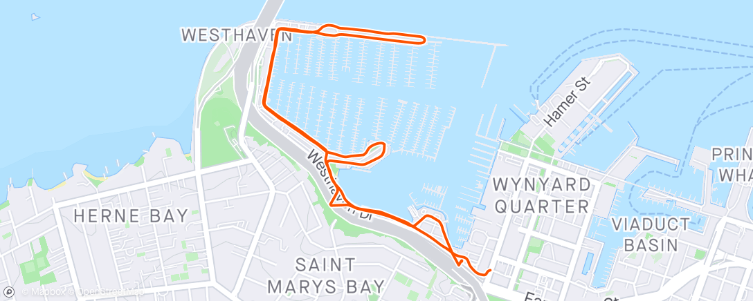 Map of the activity, 25min MAF Run - marina
