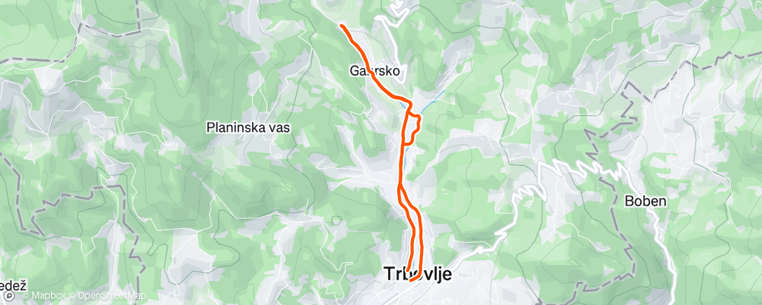 Map of the activity, Evening Run