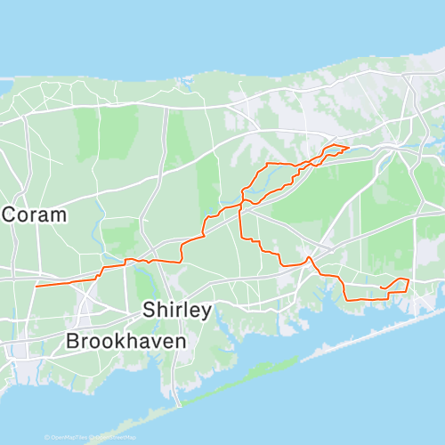 Medford to Westhampton including the Riverhead Loop 67.3 km Cycling
