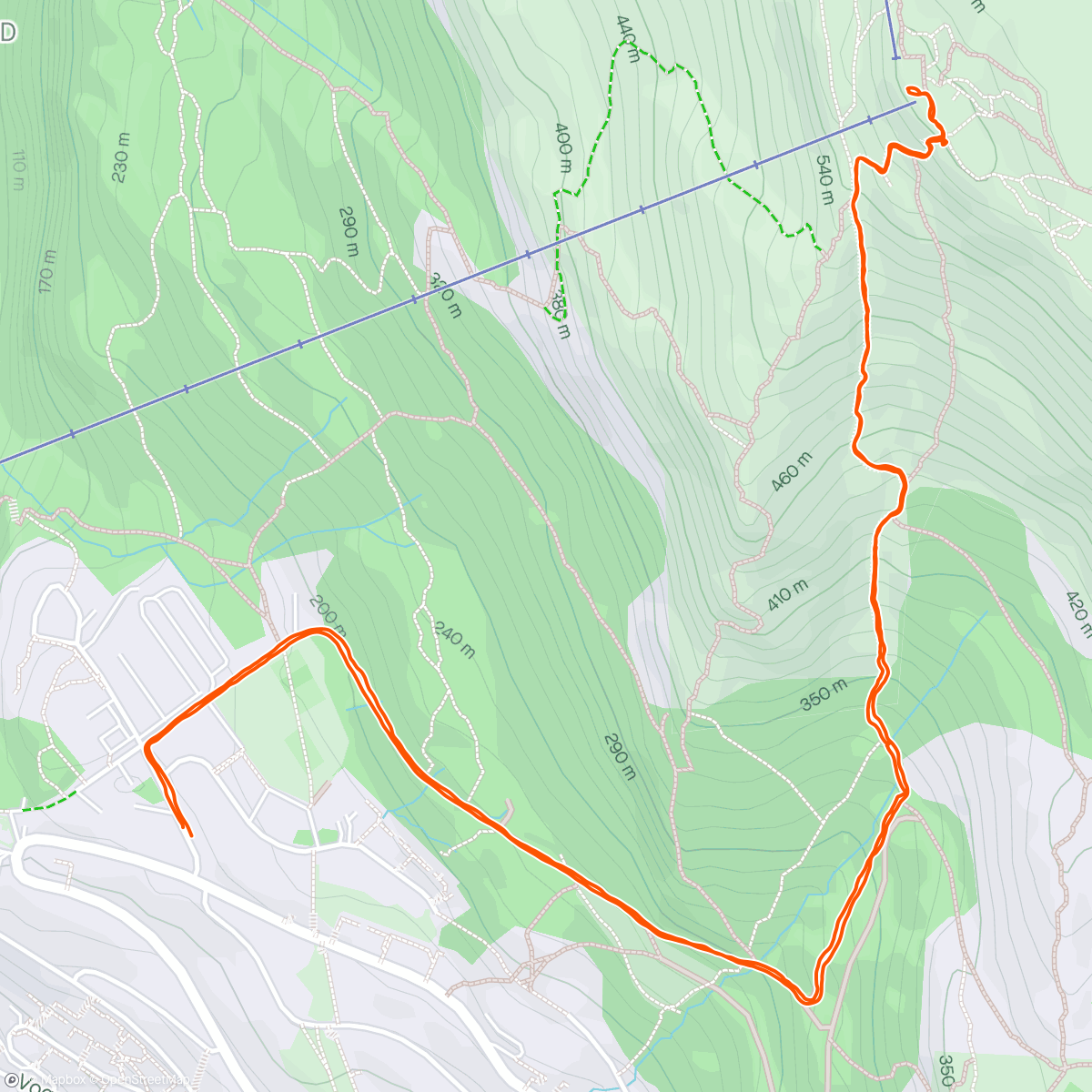 Map of the activity, Ulriken
