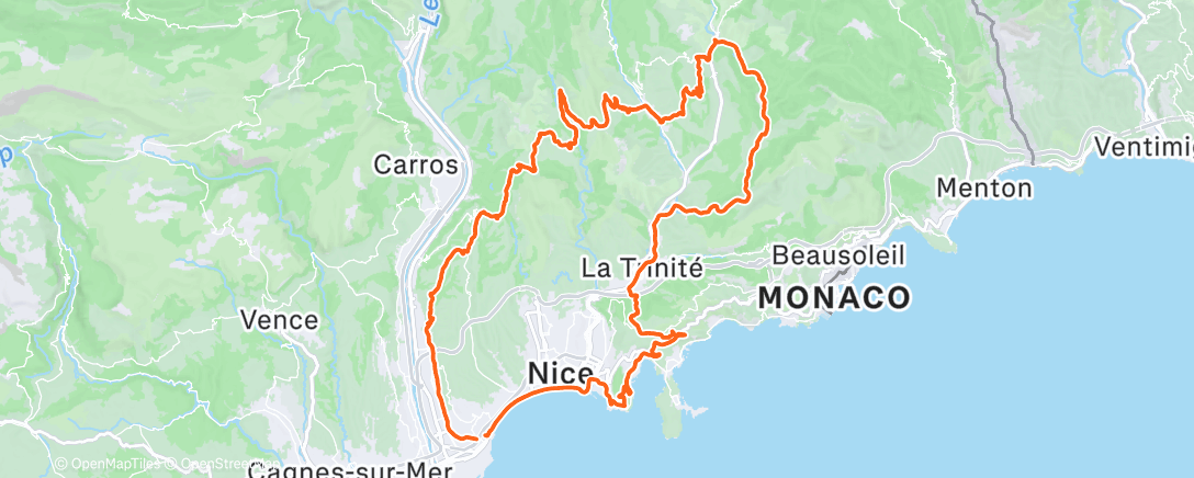 Map of the activity, Sortie vélo le midi