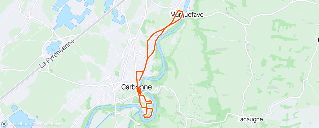 Map of the activity, Carbo Run avec Dorian