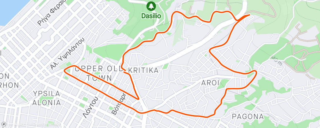 Map of the activity, Evening Run 🍻💦🍻💦🍻