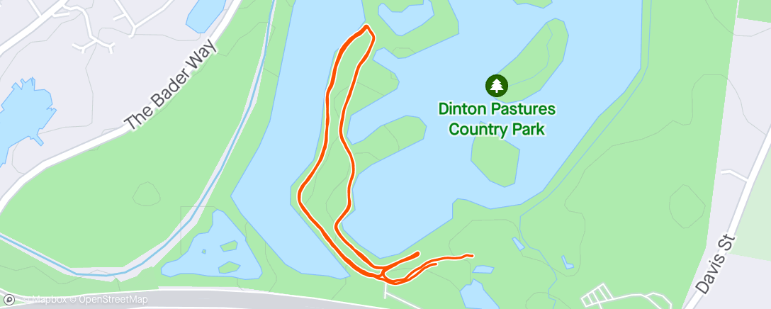 Map of the activity, Dinton Pasture parkrun alternative course