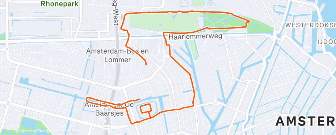Map of the activity, Afternoon Run